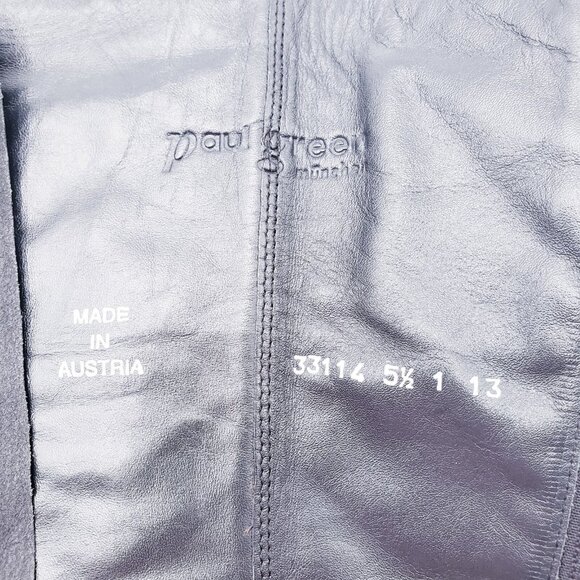 PAUL GREEN Tall Boots Knee-High Riding Black Leather Buckled Size 7 Block Heel - Picture 10 of 10